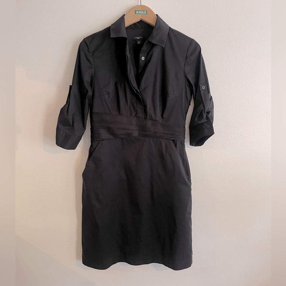 Ann Taylor black dress , size 6 Petite , 3/4 sleeve